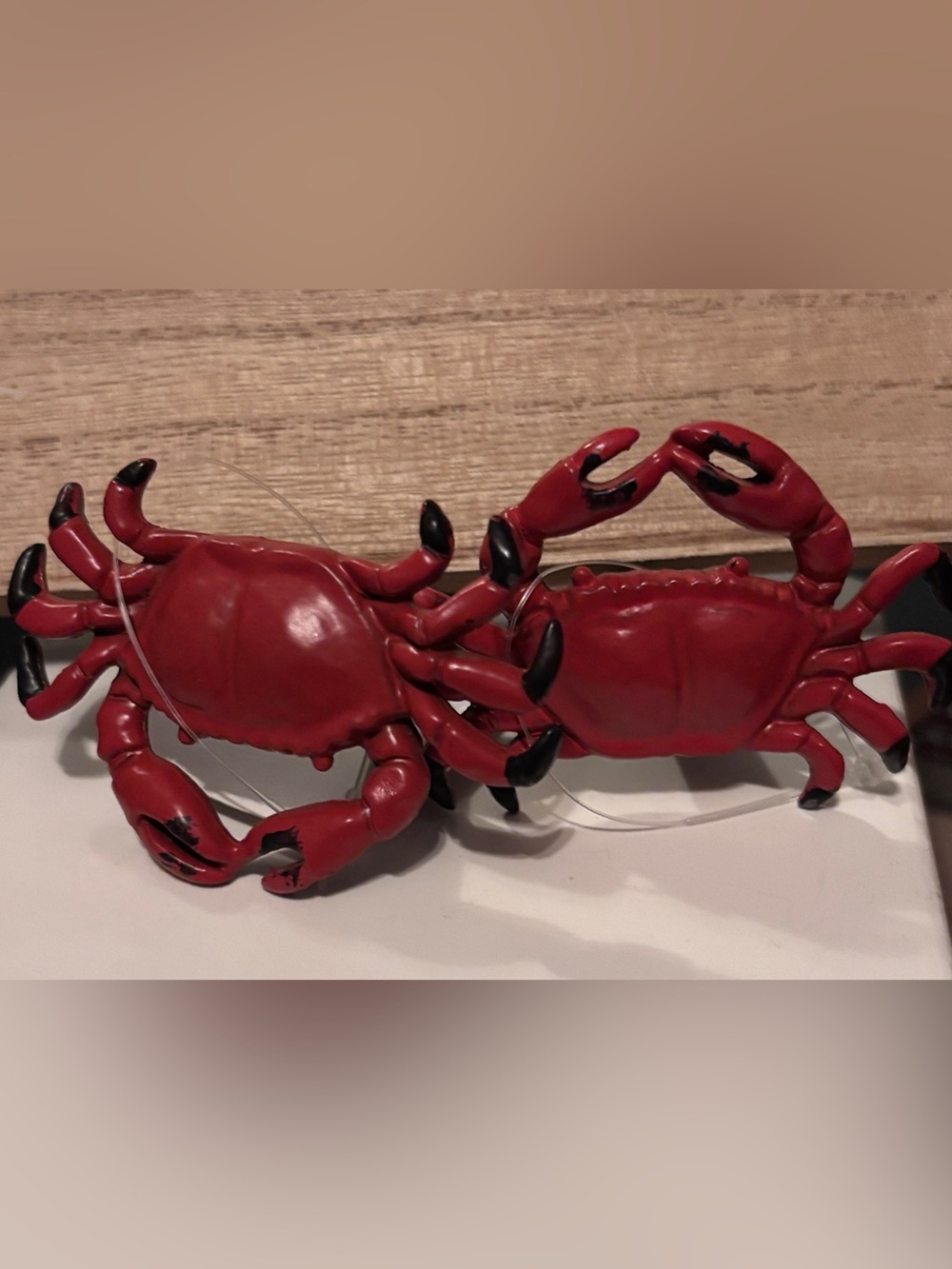 Set of 2 Red Crab Knobs